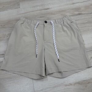 Chubbies Shorts Mens Large Beige 6 Inseam Elastic Waist Chino Drawstring